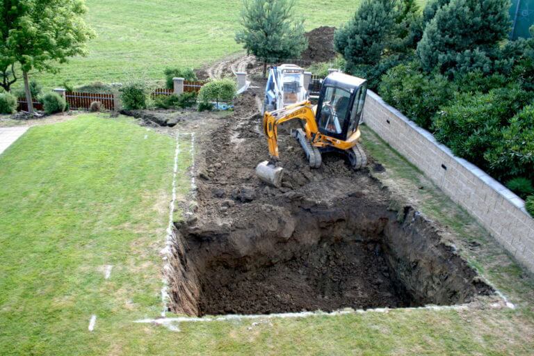 Compass ceramic pool installation - excavation