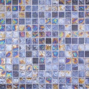 Blue pool mosaic tiles