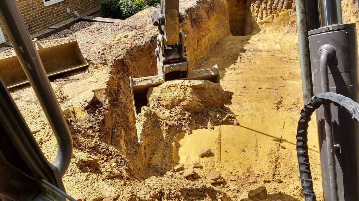 Digger Removing Earth