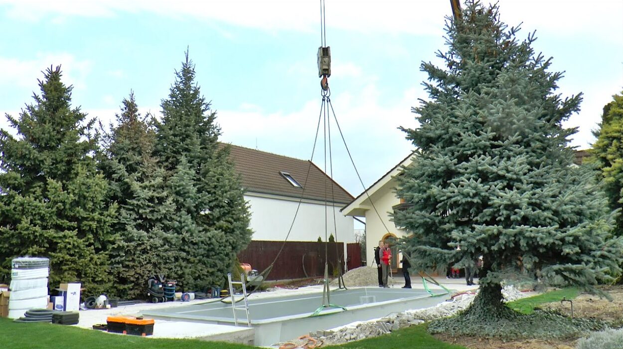 Pool under construction