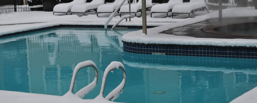 Snow covered pool