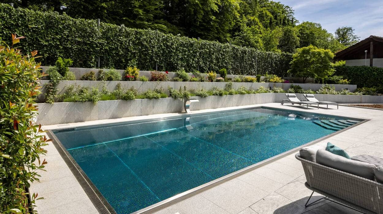 Stainless Steel Pool within Garden