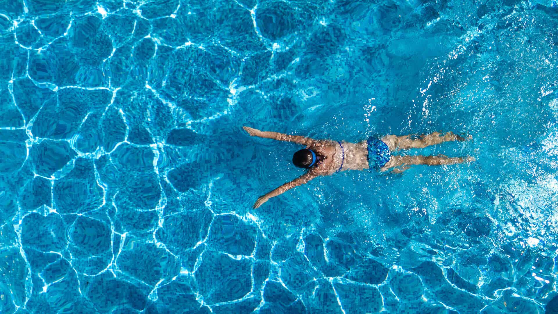 Woman Swimming Birdseye