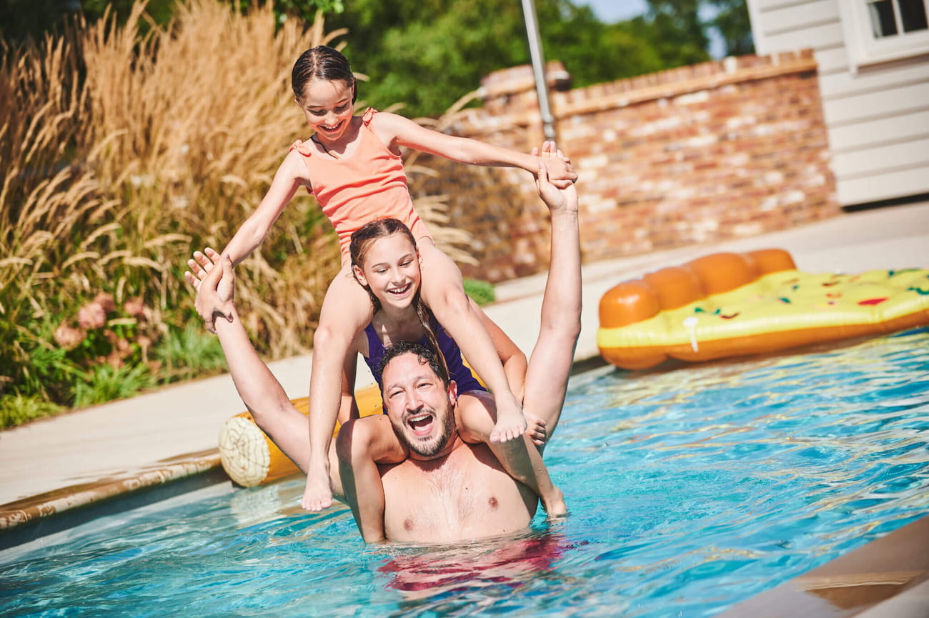 Children on person's shoulders